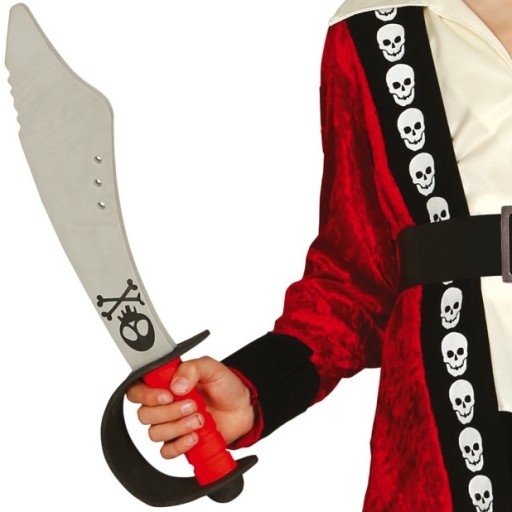 Pirátsky penový meč Penová šabľa Pirátska zbraň Lopta s pirátskou lebkou 43 cm