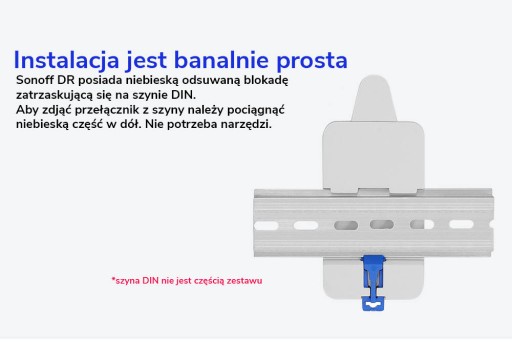 Montážny držiak na DIN lištu Sonoff DR