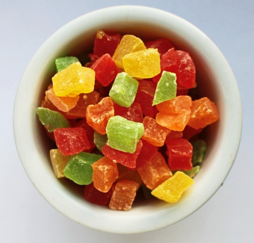 Sušené kandizované kocky papáje MIX 500g