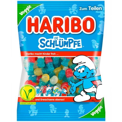 Želé fazuľky Haribo Smurfs z Nemecka