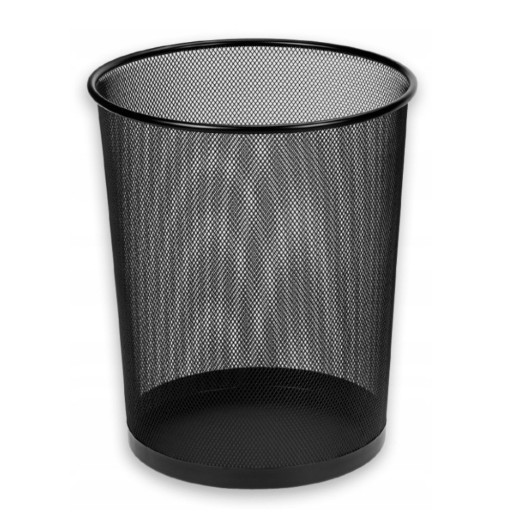 Veľký čierny kovový kôš na papierový odpad