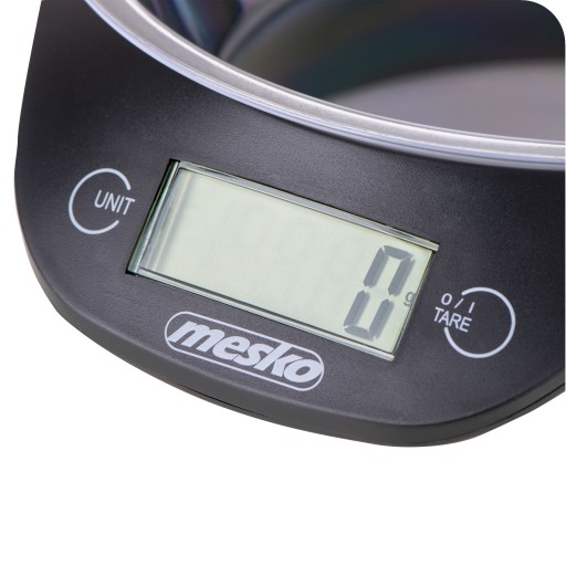 Elektronická kuchynská váha s miskou, čierna, 5kg, digitálna, presná