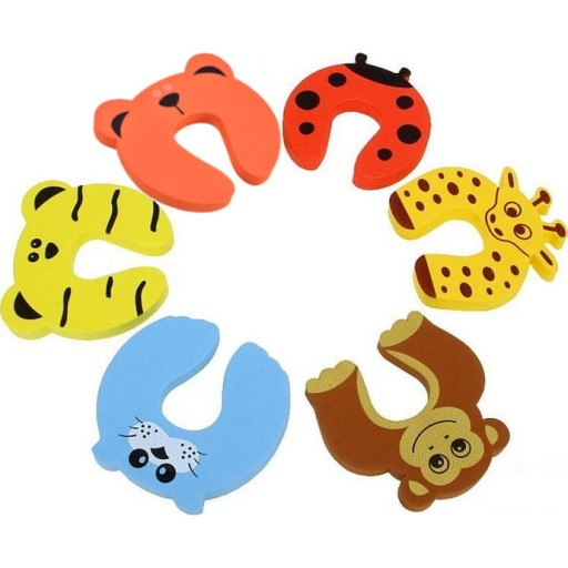 Penové zarážky zámok dverí Animals 6 ks.