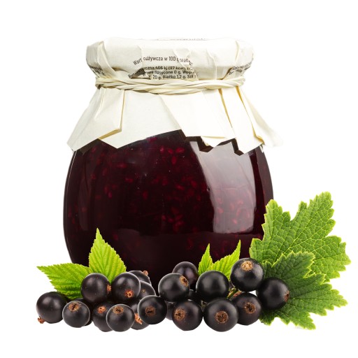Domáci ríbezľový džem, s nízkym obsahom cukru, celé ovocie BLACK CURRENT 275g