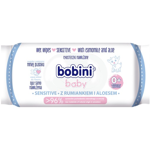 BOBINI SENSITIVE BABY VLHČENÉ Utierky 60 ks.