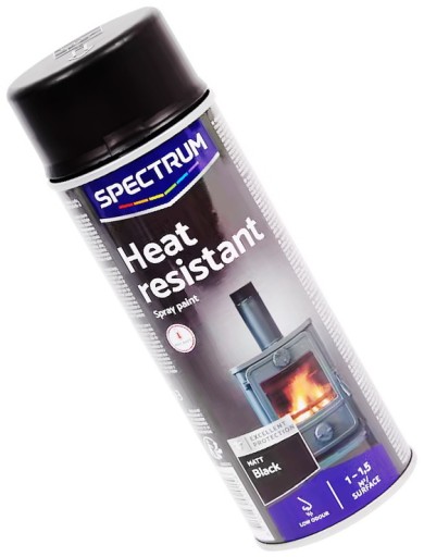 TEPLOTNE ODOLNÁ FARBA, MAT BLACK SPREJ, 800 °C