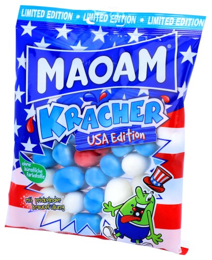 Ovocné gumičky so šumivou náplňou HARIBO MaOaM Kracher USA 200g DE