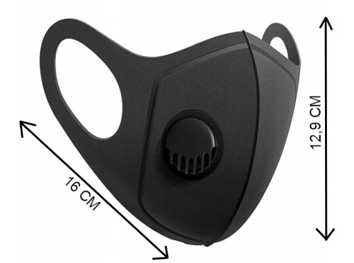 2x OPÄTOVNE POUŽITEĽNÁ 3D OCHRANNÁ HUBKOVÁ MASKA S VENTILOM