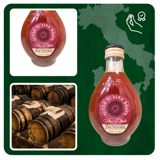 Due Vittorie Non Filtrato Aceto Vino - taliansky vínny ocot, nefiltrovaný, 250 ml