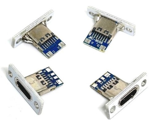 USB-C zásuvka pre montáž na biely 4-pinový panel