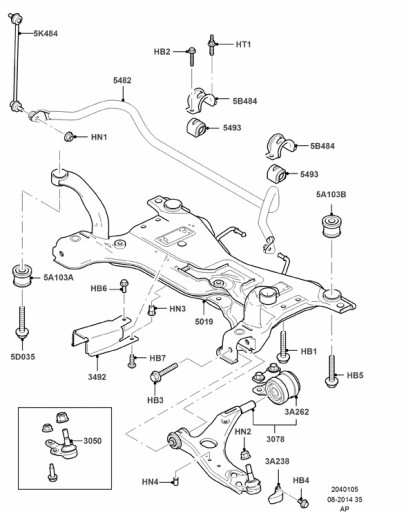Skrutka odpruženia FORD VOLVO MAZDA M12x1,75