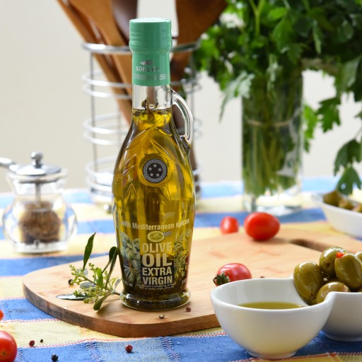 KORVEL Grécky extra panenský olivový olej, 250 ml s bylinkami