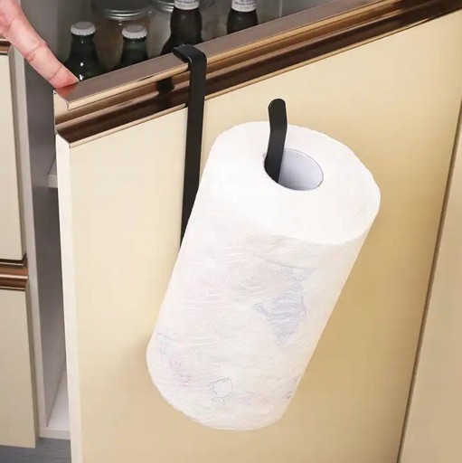 VEŠIAK NA KUCHYNSKÉ PAPIEROVÉ UTERÁKY, KOVOVÝ, MATNE ČIERNA