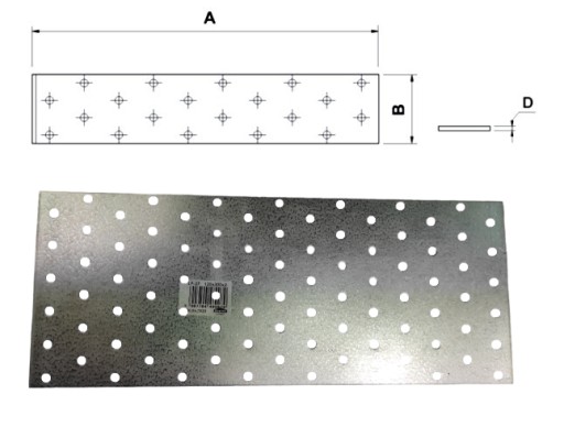 Plochá spojka LP-27 rozmery 120x300mm Skrutka-kov