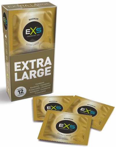 EXS MAGNUM orgazmické kondómy, väčšia veľkosť, klasický sex, 12 ks.