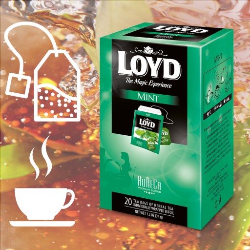 Expresný bylinkový mätový čaj v obálkach Horeca Mint 20T LOYD