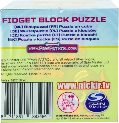 PAW PATROL Logická kocka Puzzle 8 dielikov 7x7cm