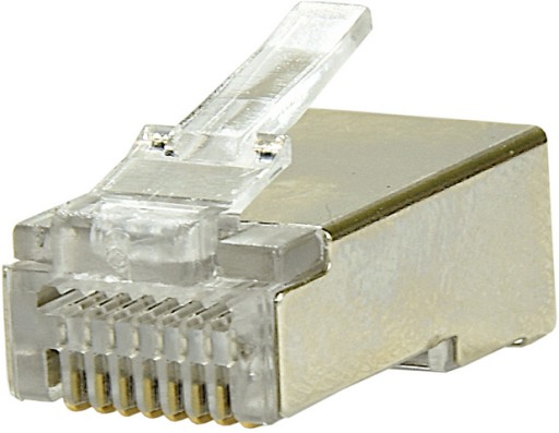 ZÁSTRČKY RJ45 CAT.5E PRECHODENÉ tienené STP FTP PRECHODE ZLATENÉ 10ks