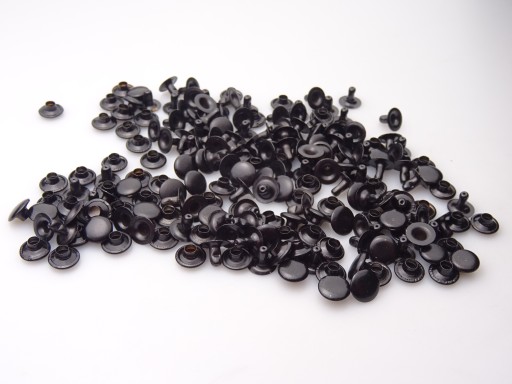 Leathercraft skupinové nity 8 / 3 / 5 mm čierne 100 ks