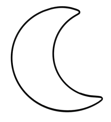Kovová obruč na lapač snov MOON BLACK 13 cm