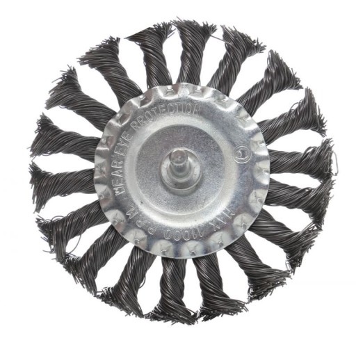 DRÔTENÁ KEFA NA VŔTAČKU, 100mm, SKÚTANÝ DRÔT