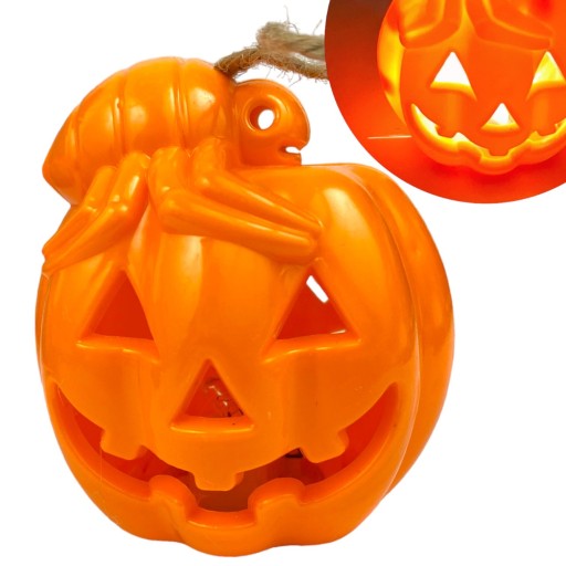 LED PUMPKIN lampa so svietiacim HALLOWEENským červíkom