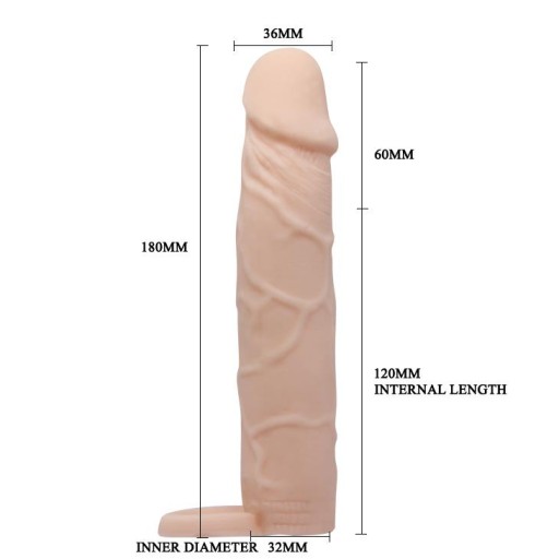 Predlžujúci, zahusťujúci návlek na penis 18 cm