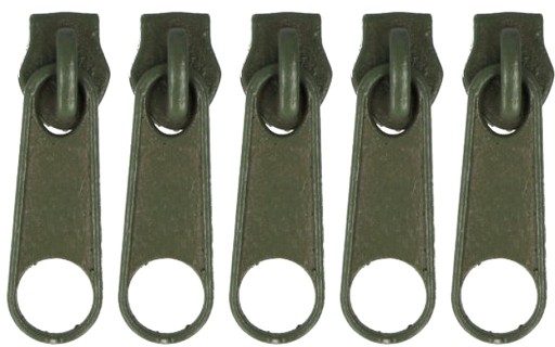 3mm Zipsy NA ZipSovú PÁSKU Zips STROJOVÚ ŠMÚČKU OLIVOVÁ - 5 ks