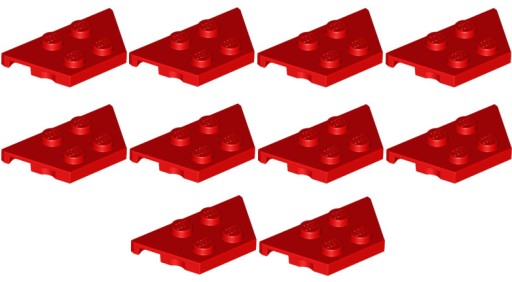 LEGO šikmý klinový tanier 2x4 červená červená 10 kusov 6023770 51739