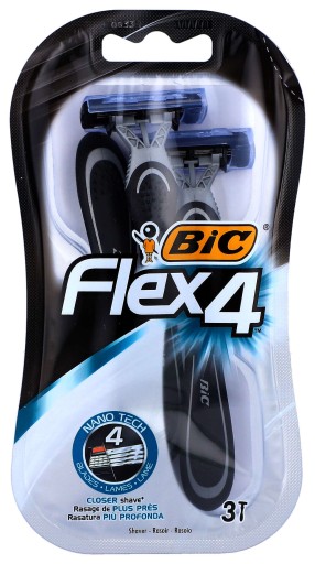 Pánske opakovane použiteľné holiace strojčeky 4 BLADES BIC Flex 4 3 ks.
