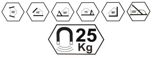 ZVÁRACÍ UHOL 6 UHOLOVÝ DRŽIAK MAGNET 25KG