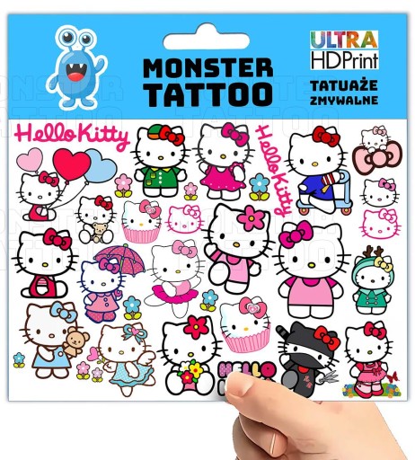 UMÝVAJÚCE DOČASNÉ TETOVANIE PRE DETI HELLO KITTY ORIGINÁLNE DIZAJNY