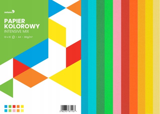 Intenzívny mix farebný papier 80g 10x10 farieb A4