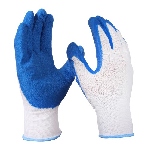 10 párov rukavíc, pracovné rukavice potiahnuté latexom, veľkosť 7