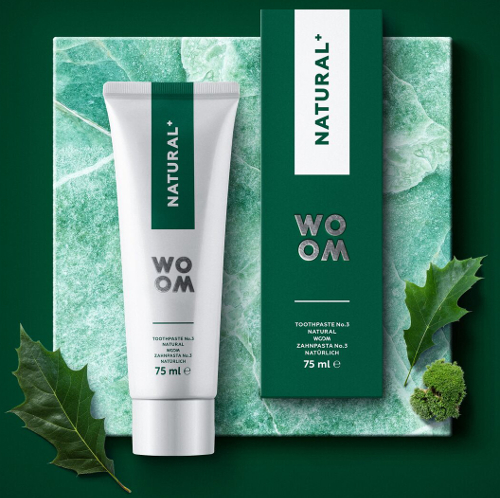 Prírodná antibakteriálna zubná pasta WOOM NATURAL+.