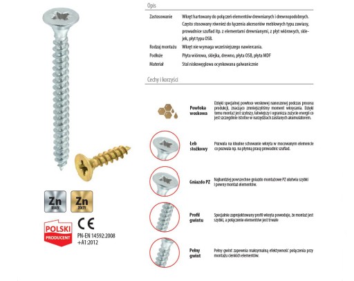 SKRUTKY DO DREVA REGÁLY MET SKRUTKA 3,5x16 mm 50 ks