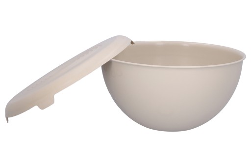 MISKA NA KYSNUTIE CESTA s viečkom, béžová, veľká plastová misa, 3L