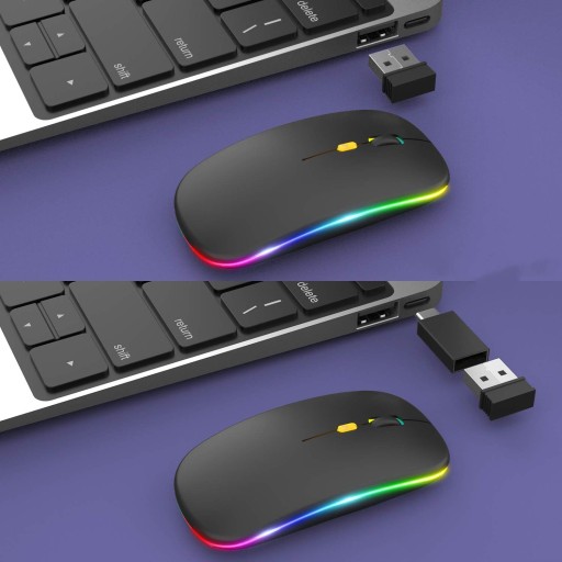 BEZDRÔTOVÁ LED BLUETOOTH MYŠ PRE PRENOSNÝ POČÍTAČ TV TICHÁ ČIERNA