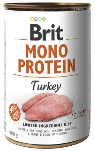 BRIT MONO PROTEIN Morčacie mokré krmivo Morčacie 400g krmivo pre psov