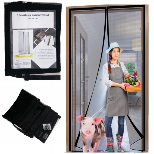 SIEŤKA NA DVERE balkónové okno balkónové S MAGNETMI 210x100 magnetický