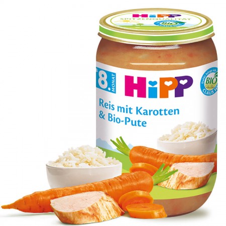 Hipp Bio večera Morčacie Ryža Mrkva 8m 220g Bezlepková