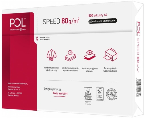 Kopírovací papier pre tlačiarne POLSPEED A4 80g 500 listov