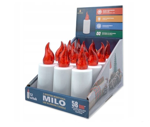 VLOŽKA DO LED SVIEČKY MILO ČERVENÁ 10CM