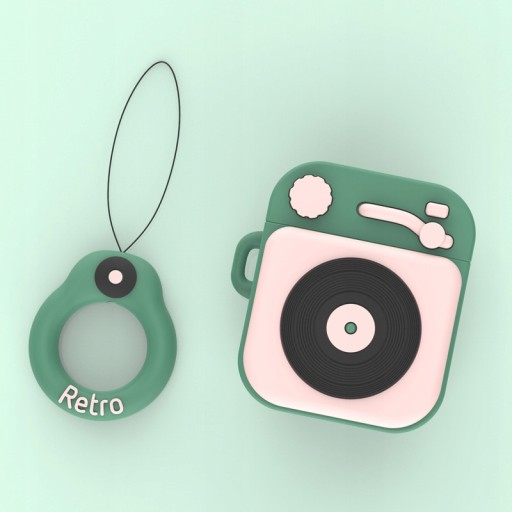 Retro fotoaparát silikónový obal pre Apple AirPods 1/2, obal, kryt, obal