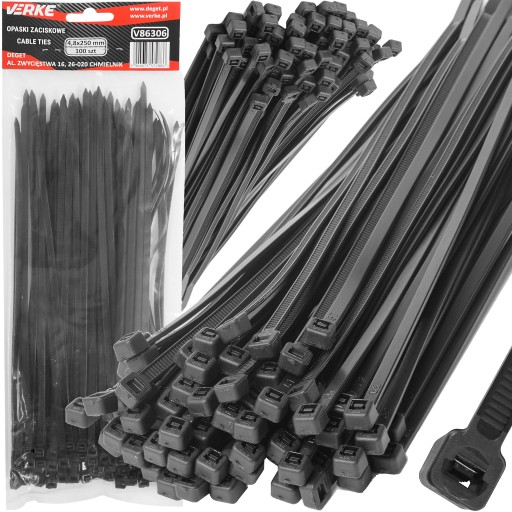 KÁBLOVÉ VIAZAČKY KÁBLOVÉ VIAZAČKY 4,8x250mm KÁBLOVÉ VIAZAČKY SÚPRAVA KABELNÝCH VIAH