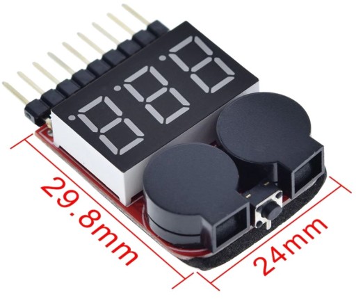 128 voltmetrový tester napätia pre 1-8S Li-ion články