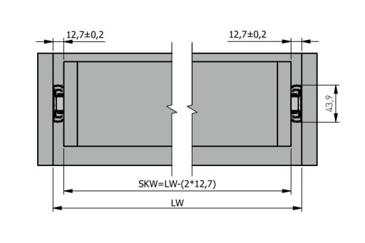 H45 L450 GTV guľové vedenie pre zásuvky 450 mm, plný výsuv, nosnosť 30 kg