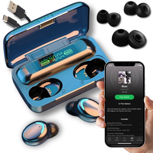 NAJNOVŠIE BEZDRÔTOVÉ SLÚCHADLÁ BLUETOOTH 5.1 + LED DISPLEJ POWERBANK