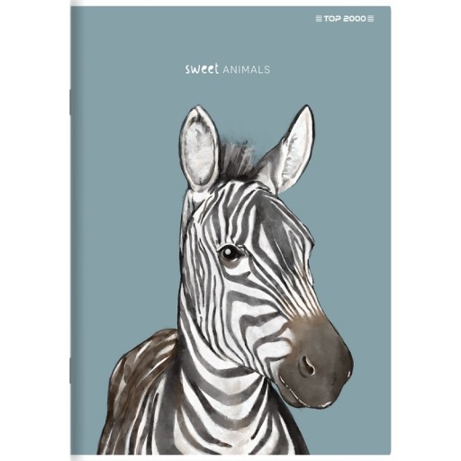 Kockovaný zápisník s okrajom A5 TOP-2000 SWEET ANIMAL 60 listov