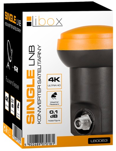 SATELITNÝ KONVERTOR JEDNODUCHÝ 0,1dB FullHD 4K 65dB NC+ CYFROWY POLSAT LIBOX